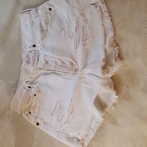 Citizens of Humanity, Hi-Rise, button fly, Distressed, cut off Chloe jean shorts
